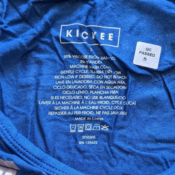 NWT Kickee Pants Print Loosey Goosey Long Sleeve Tee in Navy Education Small - Picture 3 of 6